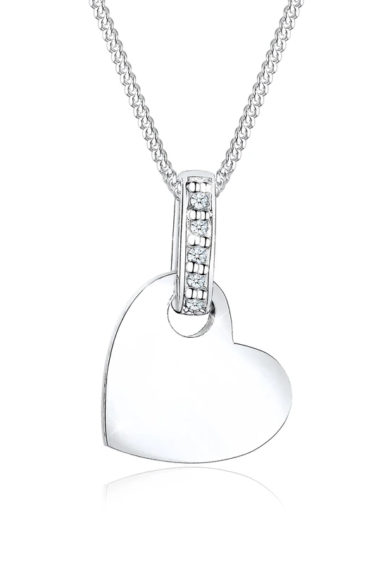 Elli DIAMONDS Necklace Women Heart Pendant Love Classic with Diamond (0.05 ct.) in 925 Sterling Silver