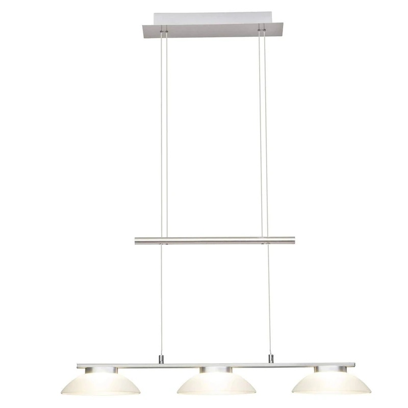 Brilliant Trend LED Pendant Light Bar 3 Bulbs 79 cm Height Adjustable Iron/White Glass 1620 Lumen Integrated LED