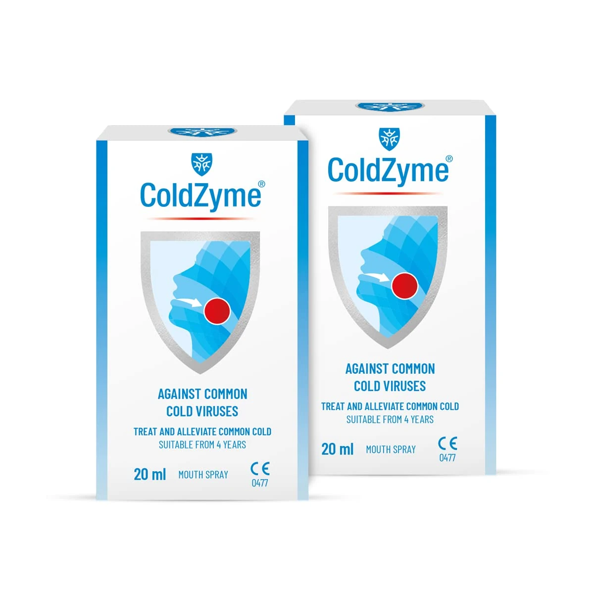 (Pack of 2) ColdZyme Cold & Flu Throat Spray | Disables Viruses | Shortens The Duration of Symptoms | Use at First Signs of a Cold | Sore Throat Relief & Protection - Menthol Flavour 2x20 ml