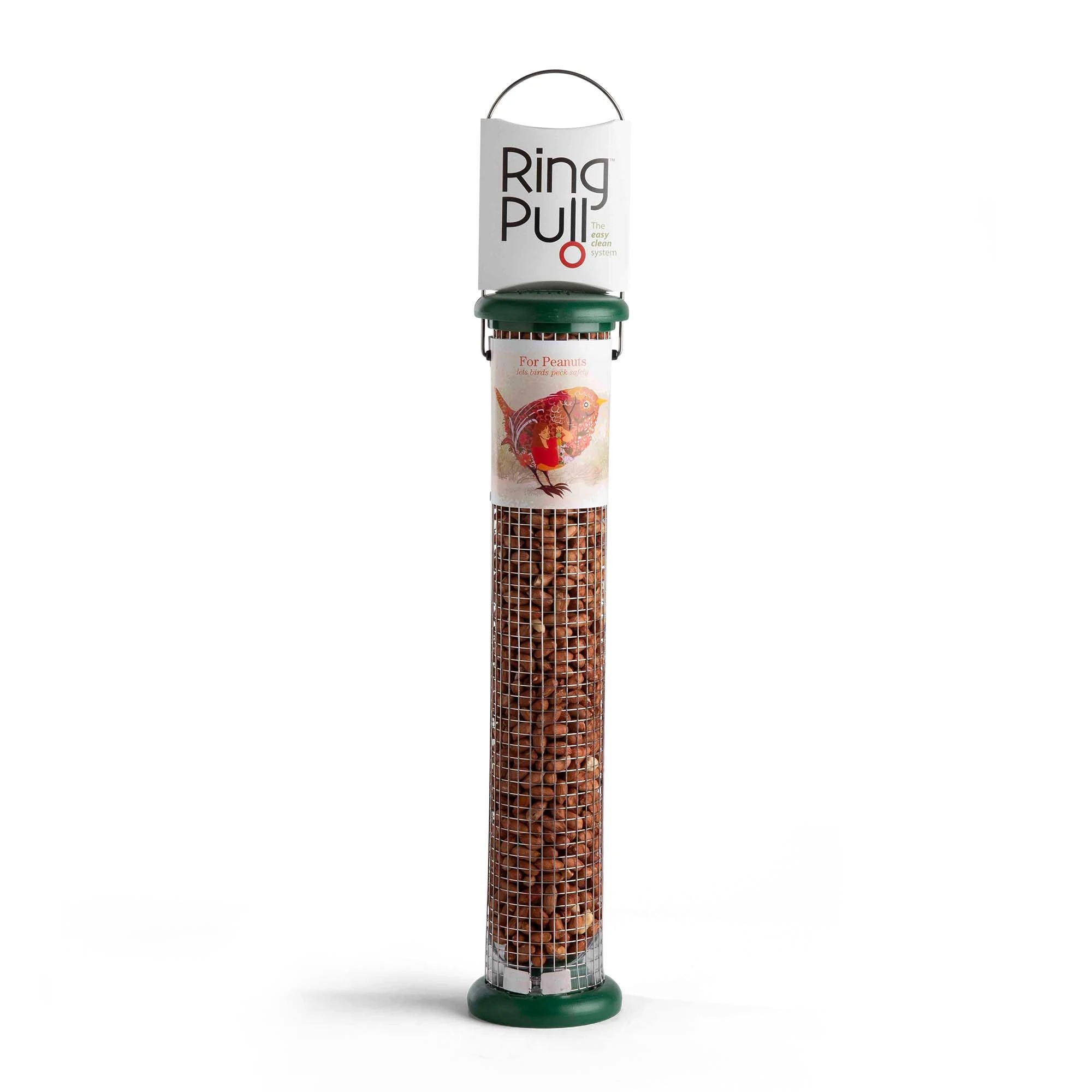 Ring-Pull TO-P2G Medium Bird Feeder for Peanuts - Green