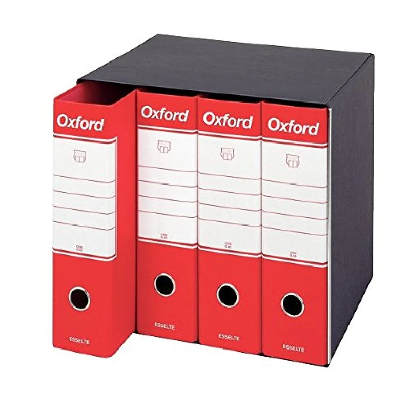 Esselte Group 6 Oxford with Lever Mechanism and Binders with Cover Gruppo da 4 red