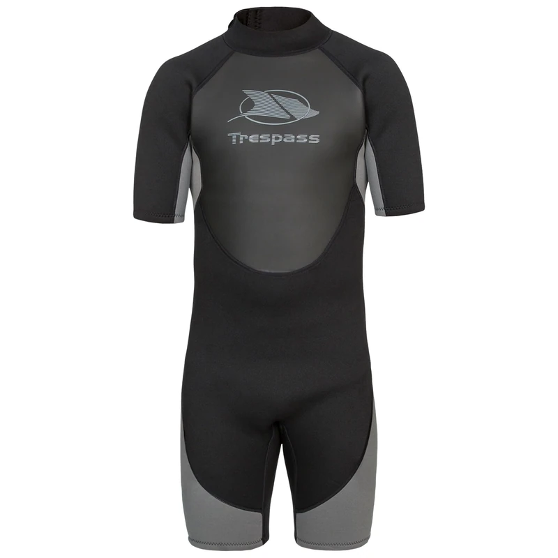Trespass Mens Wetsuit Short Sleeved Black Neoprene for Diving Surfing Scuba