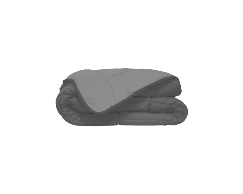 Poyet Motte Calgary Polyester Quilt Steel/Silver Colour, polyester, Acier/Argent, 240x220x1 cm