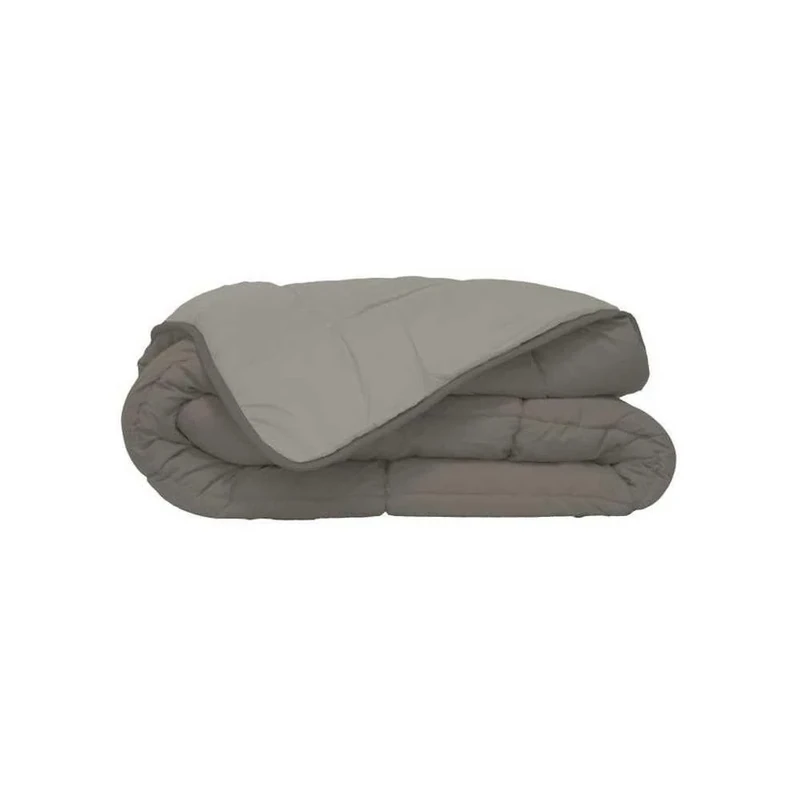 Poyet Motte Calgary Quilt Polyester Taupe/Linen, polyester, Taupe/Lin, 240x260x1 cm