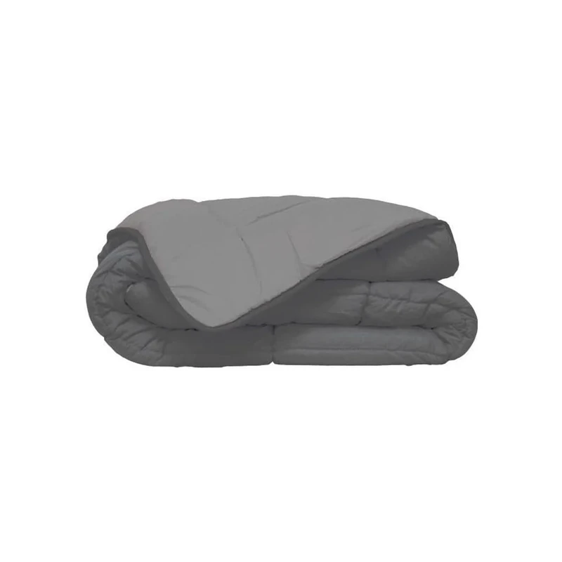 Poyet Motte Calgary Polyester Quilt Steel/Silver Colour, polyester, Acier/Argent, 260x240x1 cm