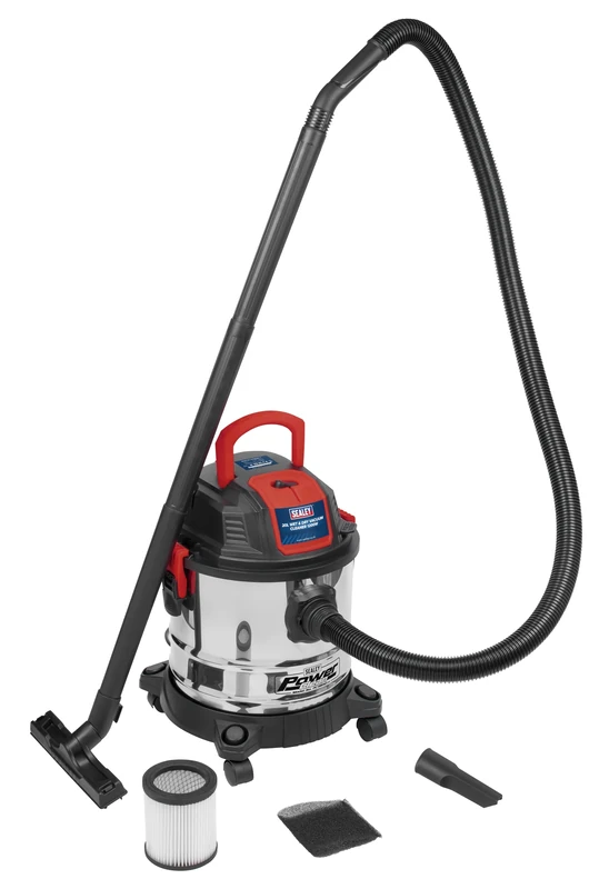 Sealey Pc195Sd Vacuum Cleaner Wet & Dry 20Ltr 1250W Stainless Drum