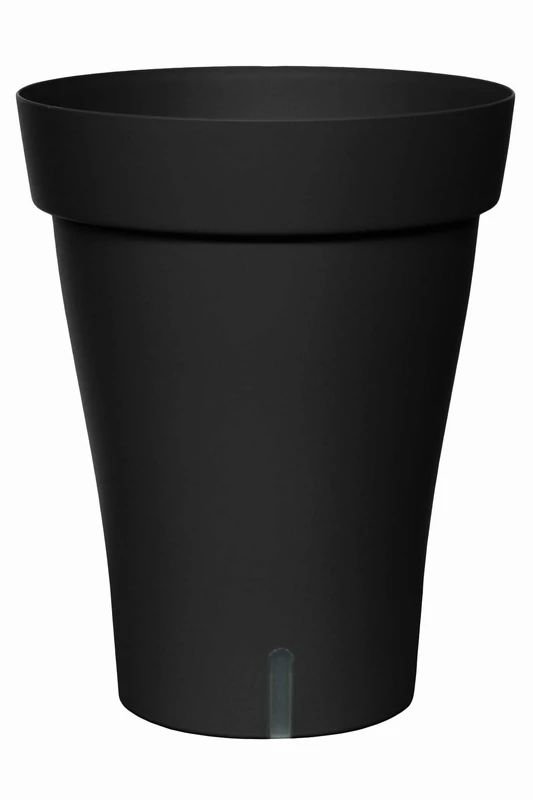 Poetic Round Self-Watering Planter, 44 cm Diameter, Black