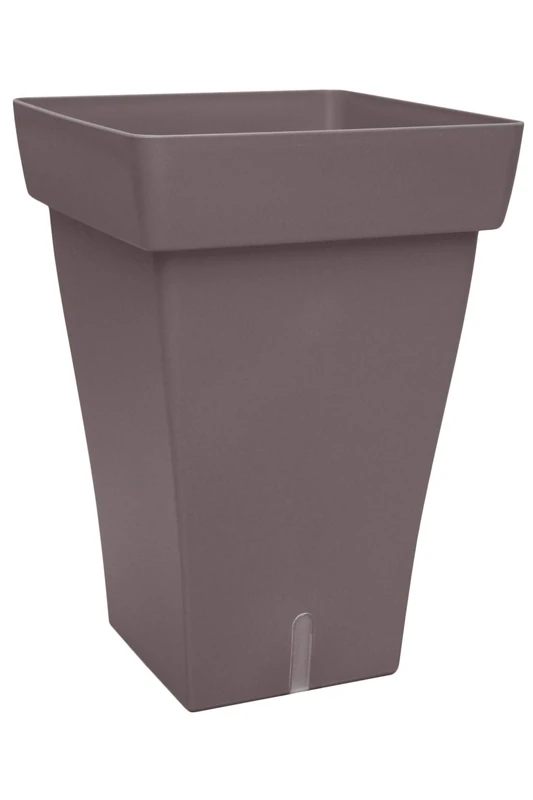 Poetic Square Self-Watering Planter, 38.4 cm Diameter, Taupe - Image 1