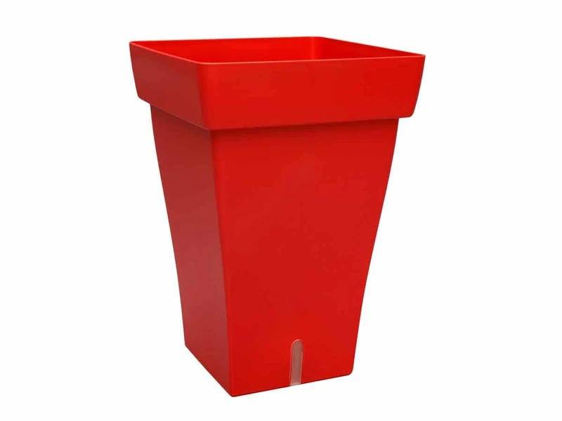 Poetic Square Self-Watering Planter, 38.4 cm Diameter, Red