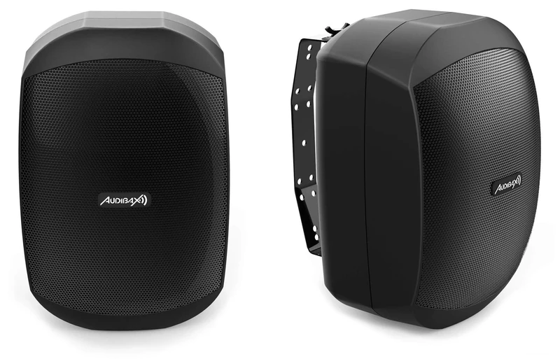 Audibax | Ovo 5" Speakers HiFi and Sound 2Way Wall Bracket IP65 Black Pair Power: 35 W Frequency 70 Hz20 KHz Dimensions: 13 x 22 x 11.5 cm Weight 1.7 Kg