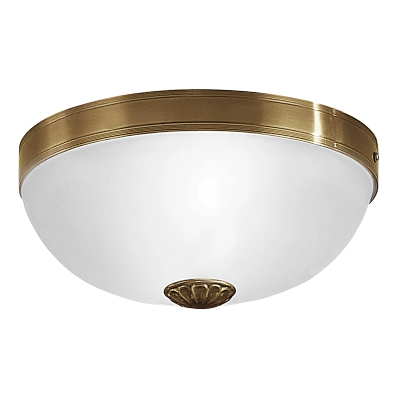Eglo Ceiling Light Imperial, 2-Light Vintage Ceiling Lamp, Rustic Living Room Light Made of Patinated Metal Casting and Frosted White Glass, Kitchen Light, Hallway Ceiling Lamp with E27 Socket