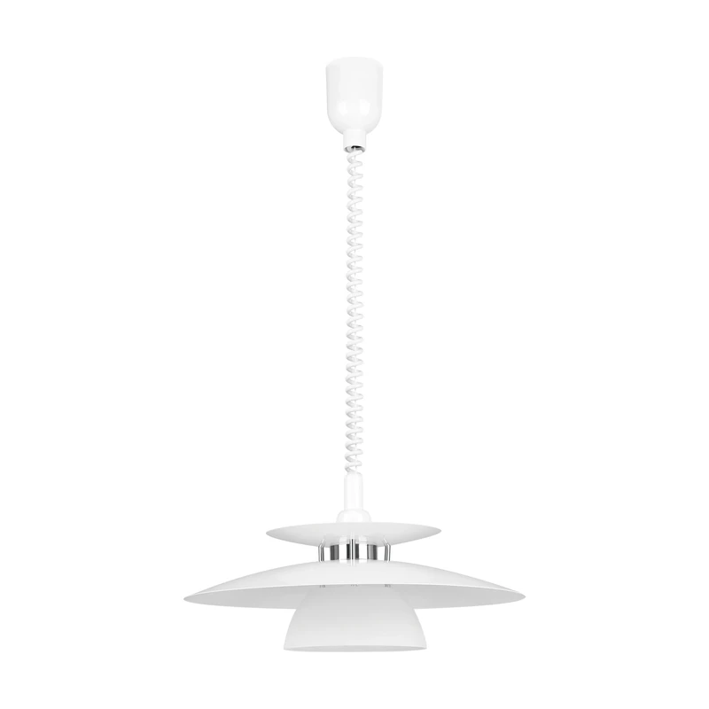 Eglo Brenda Hanging Light Plastic E27, 60 W, White, Chrome, Weiss, Chrom