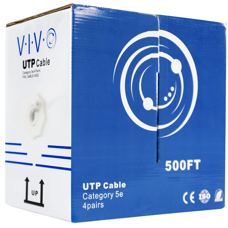 VIVO 152m Bulk Cat5e, CCA Ethernet Cable, 24 AWG, UTP Pull Box, Cat-5e Wire, Indoor, Network Installations, Gray, CABLE-V002 - Image 1