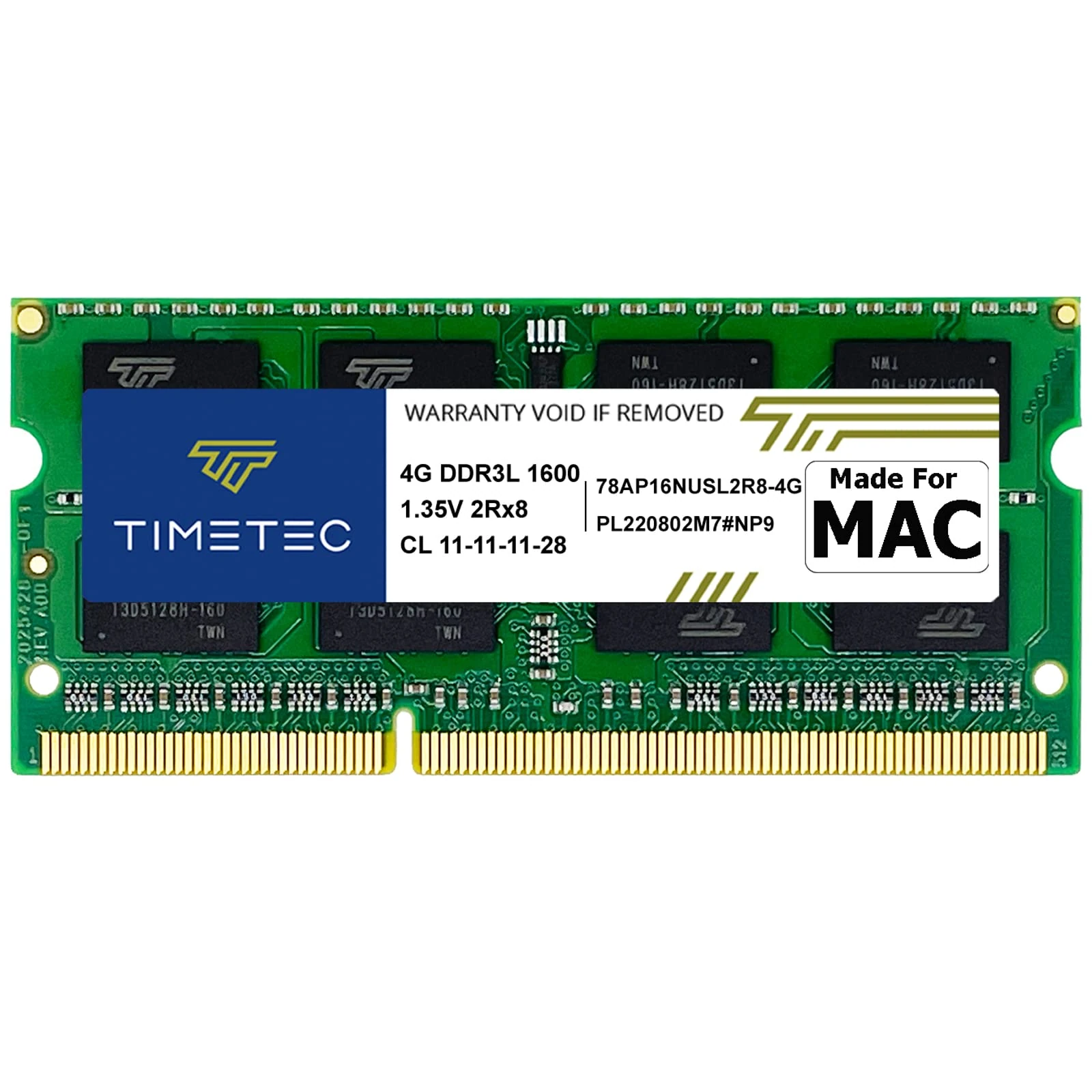 Timetec 4GB Compatible for Apple DDR3L 1600MHz PC3L-12800 for Mac Book Pro (Early/Late 2011,Mid 2012), iMac(Mid 2011,Late 2012,Early/Late 2013,Late 2014,Mid 2015), Mac Mini(Mid 2011,Late 2012) MAC RAM