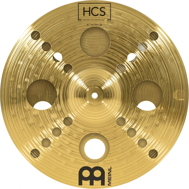 Meinl Cymbals HCS Trash Stack Cymbal 16 inch (Video) with holes for Drum Set (40,64cm) Traditional Finish Brass, Made In Germany (HCS16TRS)