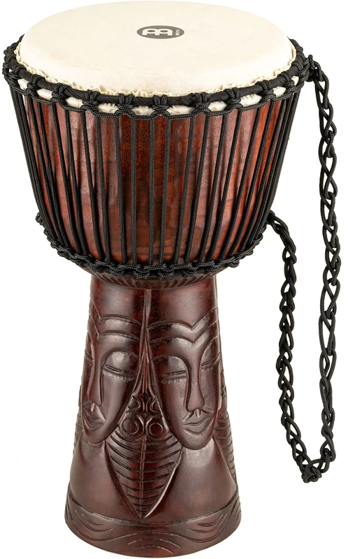 Meinl Percussion African Style Djembe - Medium Sized Handdrum - With Goat Head - Diameter 10 Inches - Mahogany, Brown (PROADJ4-M)