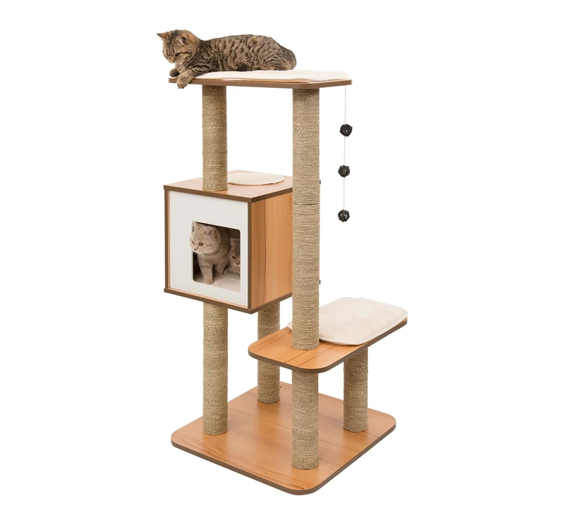 Vesper V-High Base Cat Furniture Tree, Walnut