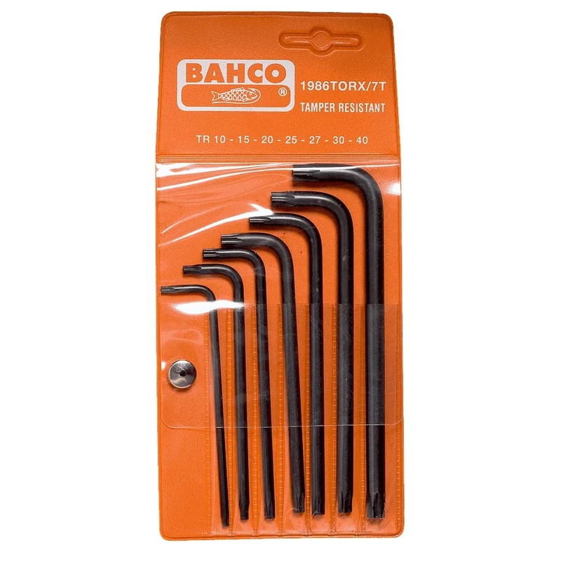 Bahco 1986TORX/7T Hexagon Offset Screwdriver Set Torx, Black/Orange, Set of 8 Piece
