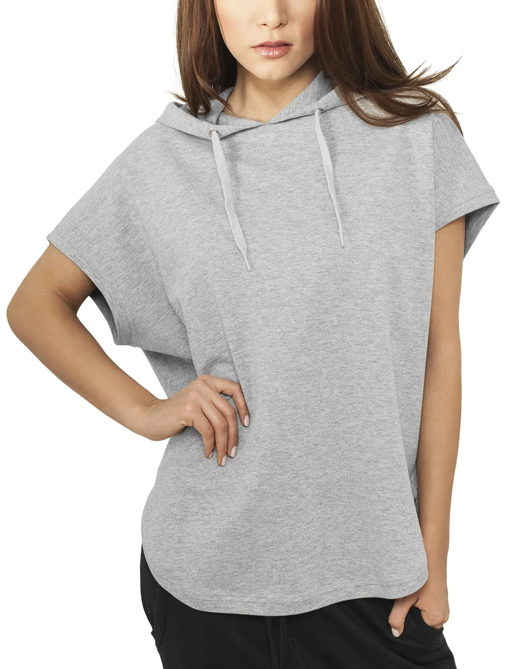 Urban Classics Women's Ladies Sleeveless Terry Hoody Sweatshirt, Grey (Grau), M UK