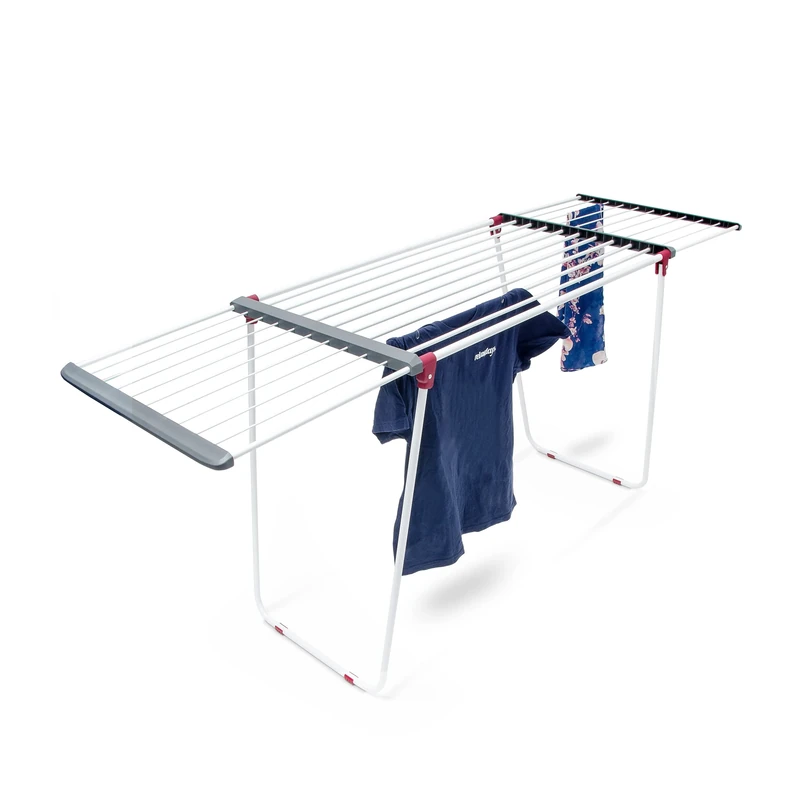 Relaxdays Extendible Clothes Drying Rack Clothing Stand Steel Laundry Holder Steel approx 2m Long