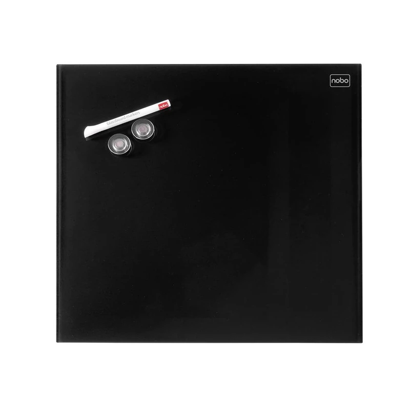 Nobo Black Magnetic Glass Whiteboard - 450 x 450 mm Square