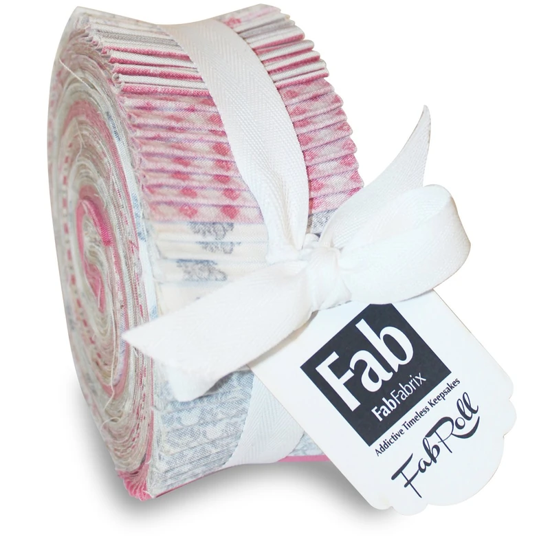 FabScraps Shabbylicious-2.5"X44" Fab Roll 48pcs-Pink