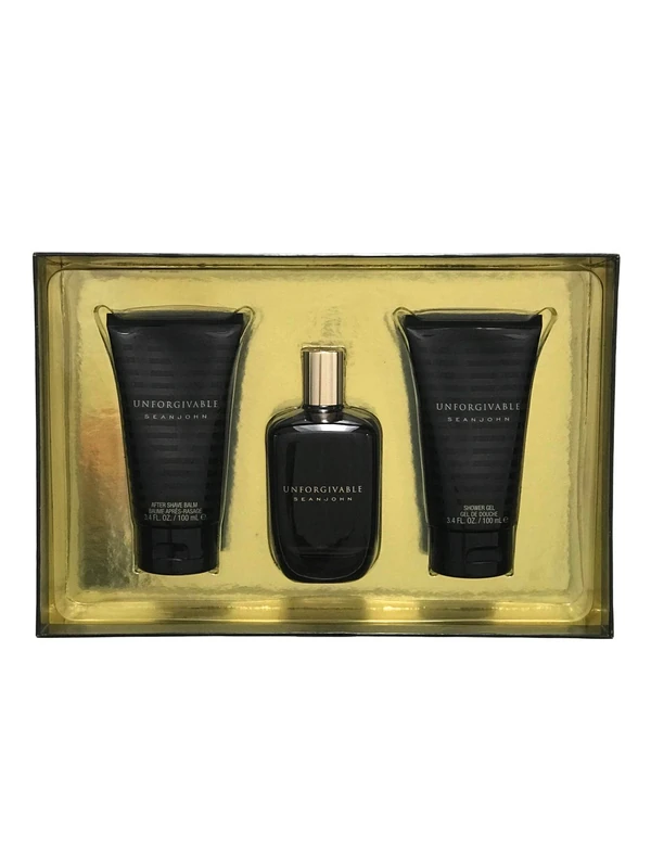 Unforgivable by Sean John for Men - 3 Pc Gift Set 4.2oz EDT Spray, 3.4oz Shower Gel, 3.4oz After Shave Balm