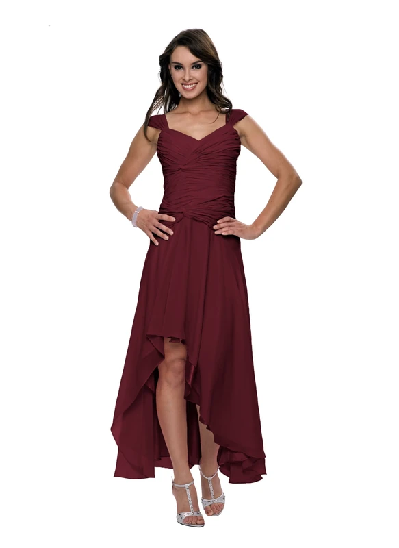 Astrapahl Women's co6021ap Knee-Length Plain Cocktail Sleeveless Dress, Red (burgundy), 10 (Manufacturer Size: 34)