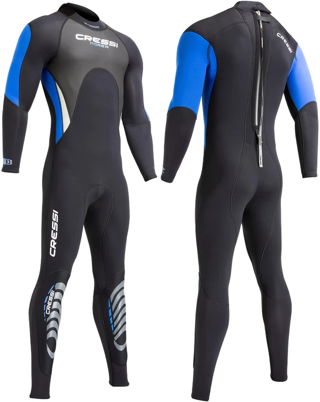 Cressi Men's Morea 3 mm Neoprene Wetsuit - Black/Blue, 2X-Large/Size 6