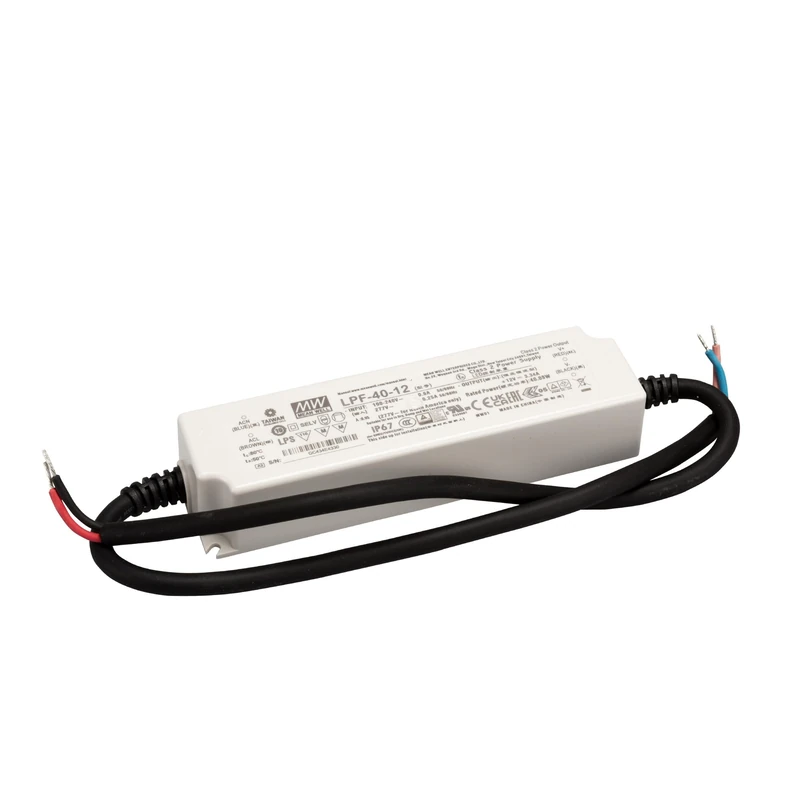 Mean Well LPF-40-12 LED Driver, LED Transformer Constant Voltage, Constant Current 40W 3.34A 7.2-12V/DC