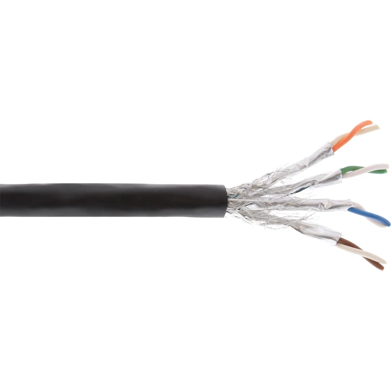 InLine® 70050P Outdoor Installation Cable 7 A, S/FTP (PIMF) (4 x 2 x 0.58 AWG23 Copper, 1200MHz, Polyethylene 50 m Black