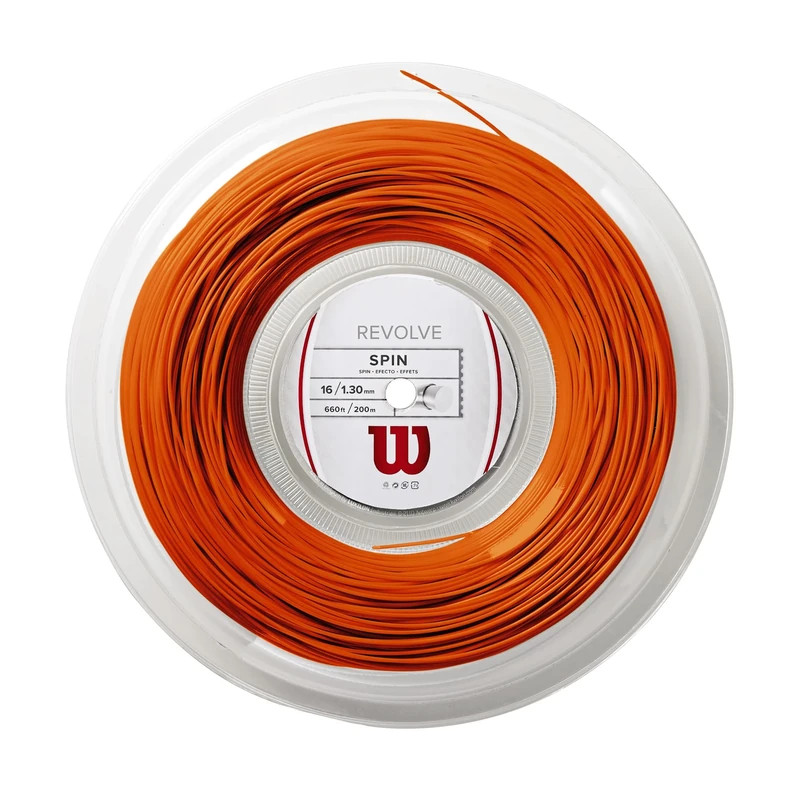 Wilson Tennis Racket String, Revolve, 200 m Roll, Orange, 1.30 mm, Unisex, WRZ906200