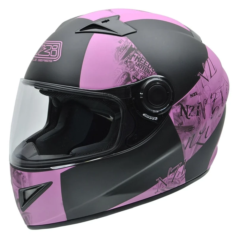 NZI Must II Multi Victory Helmet, Black and Pink Decorations, XS - Image 1