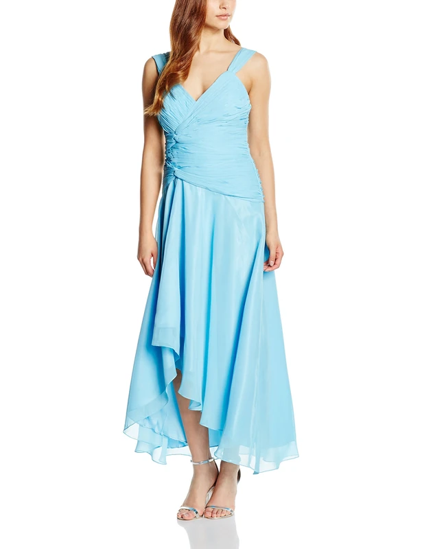 Astrapahl Women's co6021ap Knee-Length Plain Cocktail Sleeveless Dress, Blue (Light Blue), 22 (Manufacturer Size: 46)