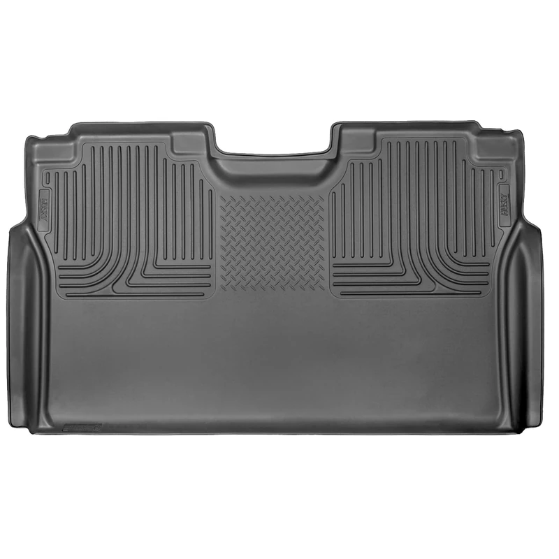Husky Liners Weatherbeater Floor Mats | Fits 2015-2024 Ford F-150 (Includes 2022-2024 Lightning Models); 2017-2024 Ford F-250/F-350 SuperCrew & More (See Description) | 2nd Row, 1-pc Black - 19371