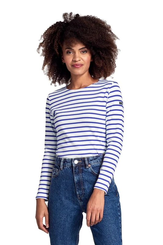 Armor Lux 04277,Women's Striped Long Sleeve T-Shirt ,White (Dw5 White / Star),Size 0