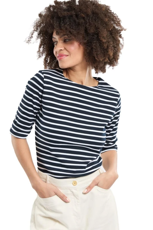 Armor Lux Women's T-Shirt, Bleu (Bi8 Rich Navy/Blanc), 44 EU, 16 UK, Manufacture Size: 4 - Image 1