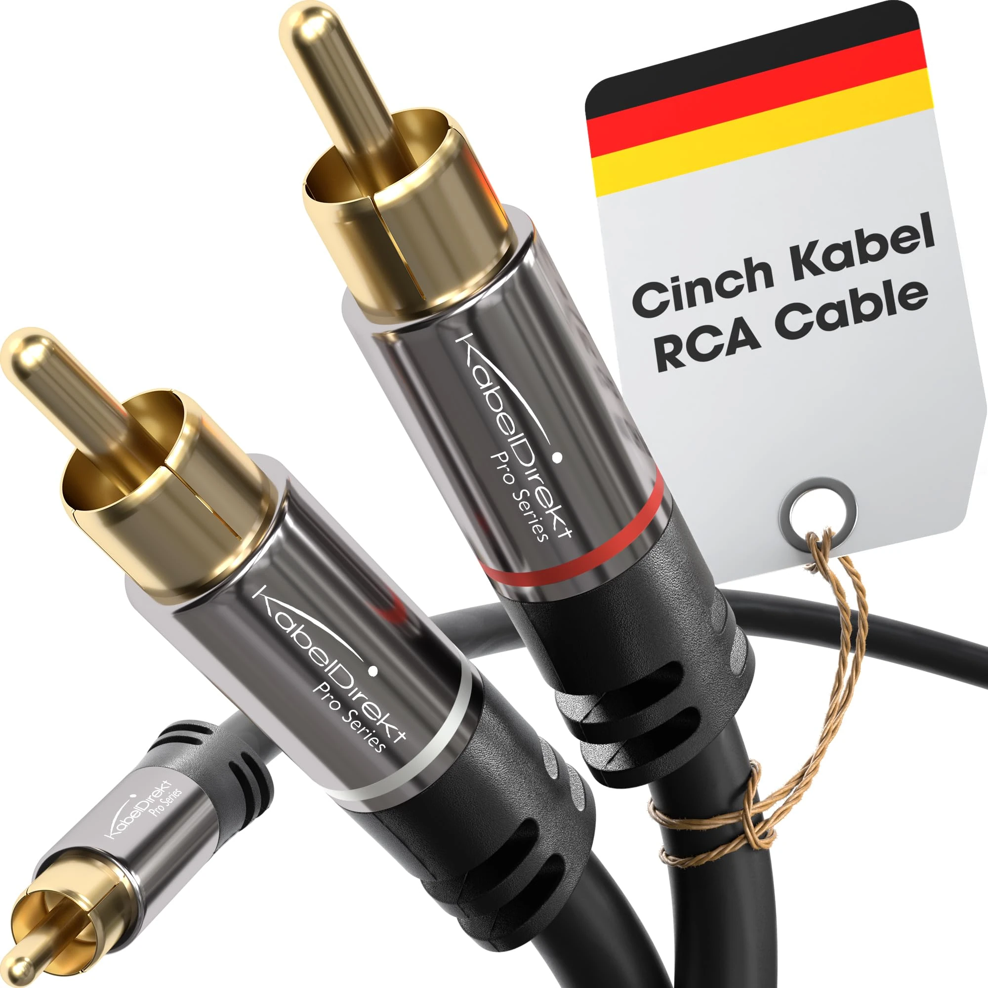 KabelDirekt – 1.5m – RCA/phono Y cable, 1 to 2, stereo audio cable (coax, RCA/phono male/male cinch plugs, analogue/digital, adapter for subs/amps/Hi-Fis/home cinema/receivers, black)