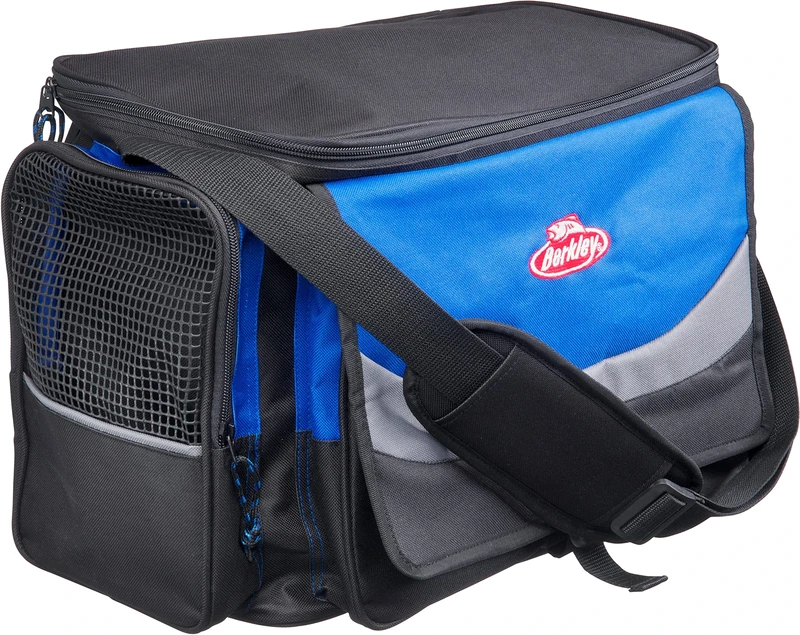 BEUQU|#Berkley System Bag With 4 Tackle Boxes - Grey/Blue, X Large