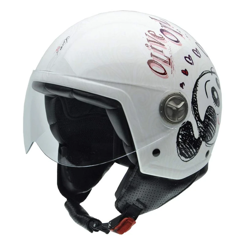 NZI Zeta Motorcycle Helmet, Smile by Olive Oyl Decoration, 58