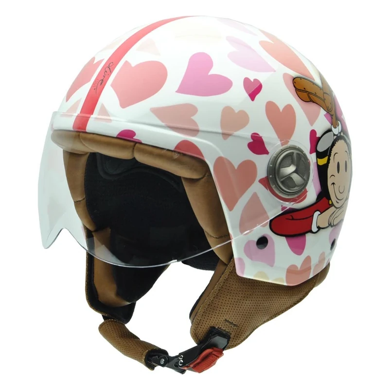 NZI Zeta Motorcycle Helmet, Cuore by Olive Oyl Decoration, 59