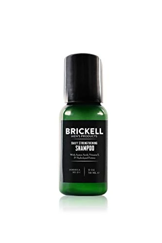 Brickell Men's Daily Strengthening Shampoo for Men, Natural and Organic Featuring Mint and Tea Tree Oil To Soothe Dry and Itchy Scalp, Sulfate Free and Paraben Free, 59 ml, Scented