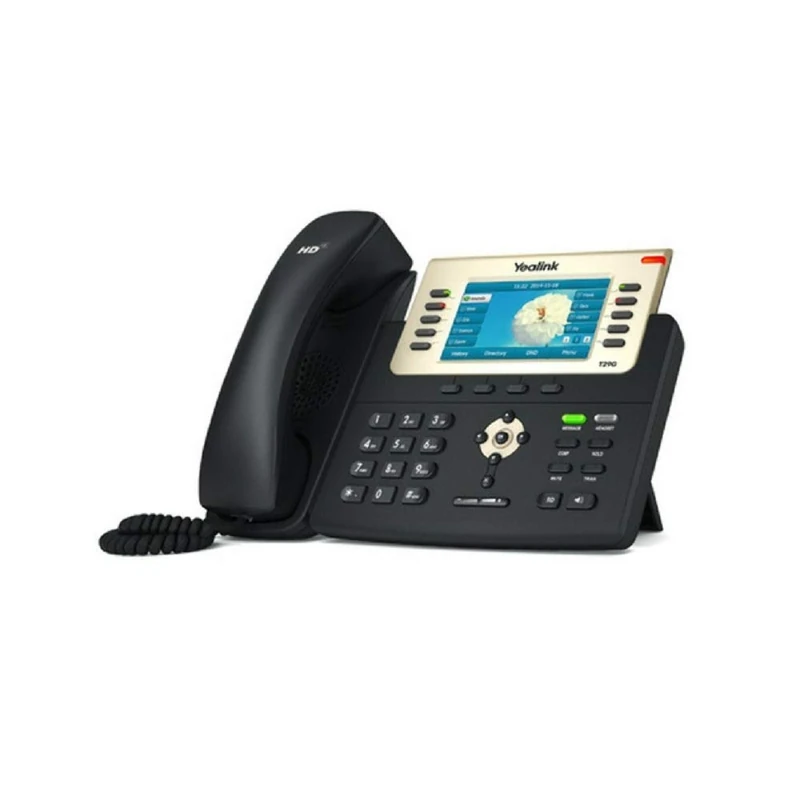 Yealink SIP-T29G Professional Gigabit IP Power over Ethernet Corded Phone with Optima HD technology and 4.3 Inch Backlit LCD Colour Display - Black