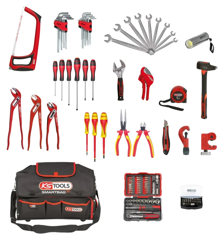 KS Tools 850.0126 Sanitary Tool Composition and Heating Bag Smartbag, Red