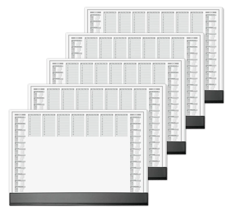 SIGEL HO365 Paper Desk Pad, with 2-year calendar, daily, weekly planner and protective strip, A2 (59.5 x 41 cm), 80gsm, 40 sheets, 5 pcs.