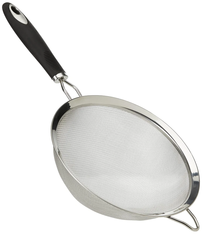 BUY THIS NOW!! Strain Seeds, Sift Flour To Bake, Wash Foods With Super Ease!! Best Selling Stainless Steel Fine Mesh Sieve, 20 cm Colander Strainer + Big 12" * 12" Nut Milk Bag, Strong Grip - Durable - Stylish - Heat Resistant & Long Handle, Lifetime Guarantee!!
