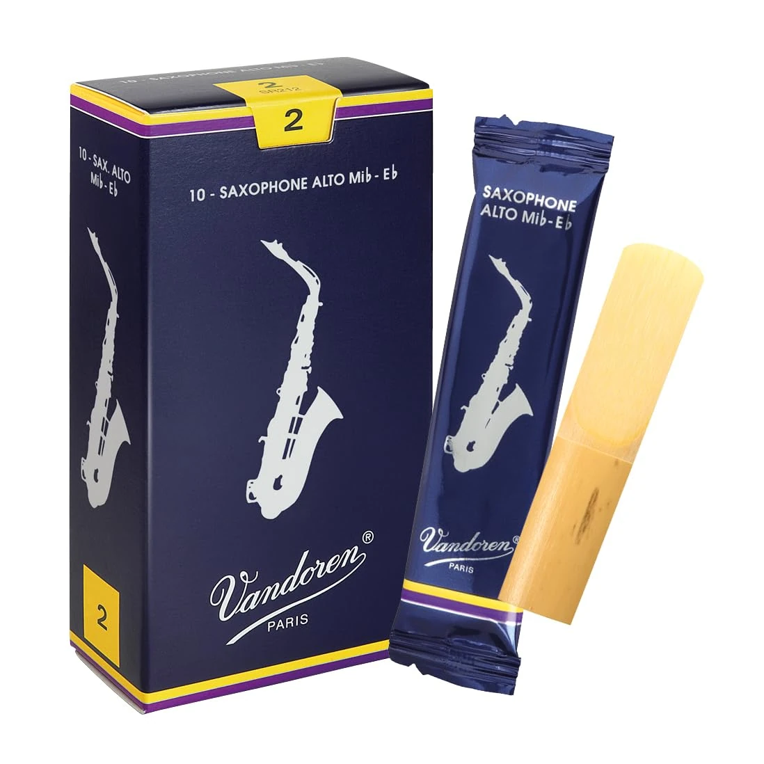 Vandoren Traditional Alto saxophone reeds, box of 10 - Strength 2