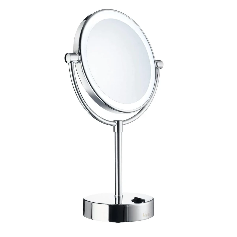 Smedbo Outline Shaving/Make-up Mirror LED Battery, Brass/Copper/Zinc Alloy, Polished Chrome