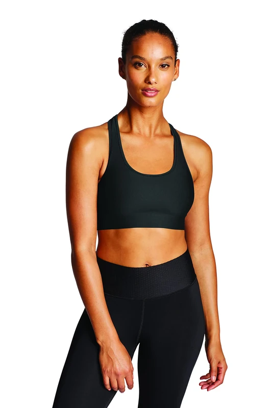 Champion Women's, Absolute, Moderate Support, Medium-Impact Sports Bra, Opaque, Black, L