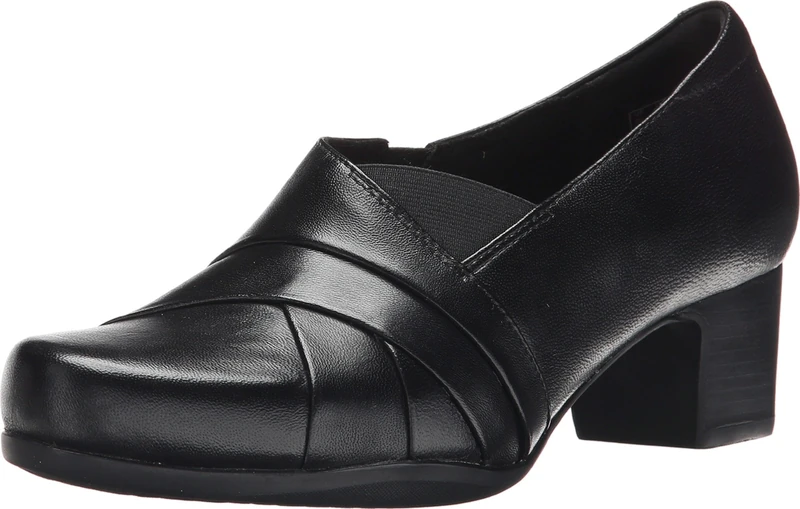Clarks Women's Rosalyn Adele, Black Leather, 8 Narrow